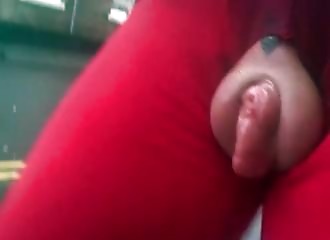  She walks in the street with her huge inflated pussy! 