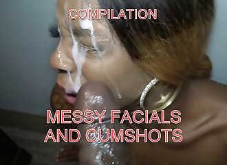 Compilation: Facial et cumshot brouillons, quand il y a trop de sperme